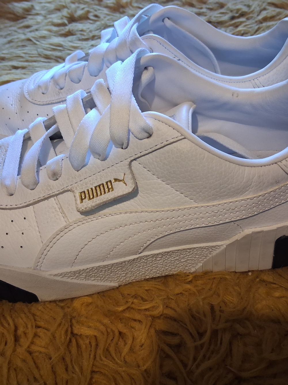Puma White and Black Cali Sneakers (Womens Size 10)